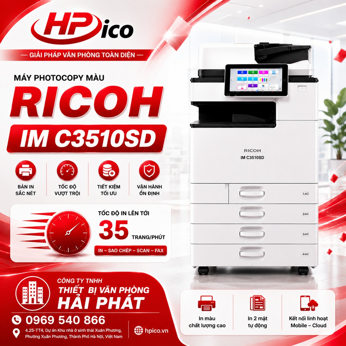 Máy photocopy màu RICOH IM C3510SD