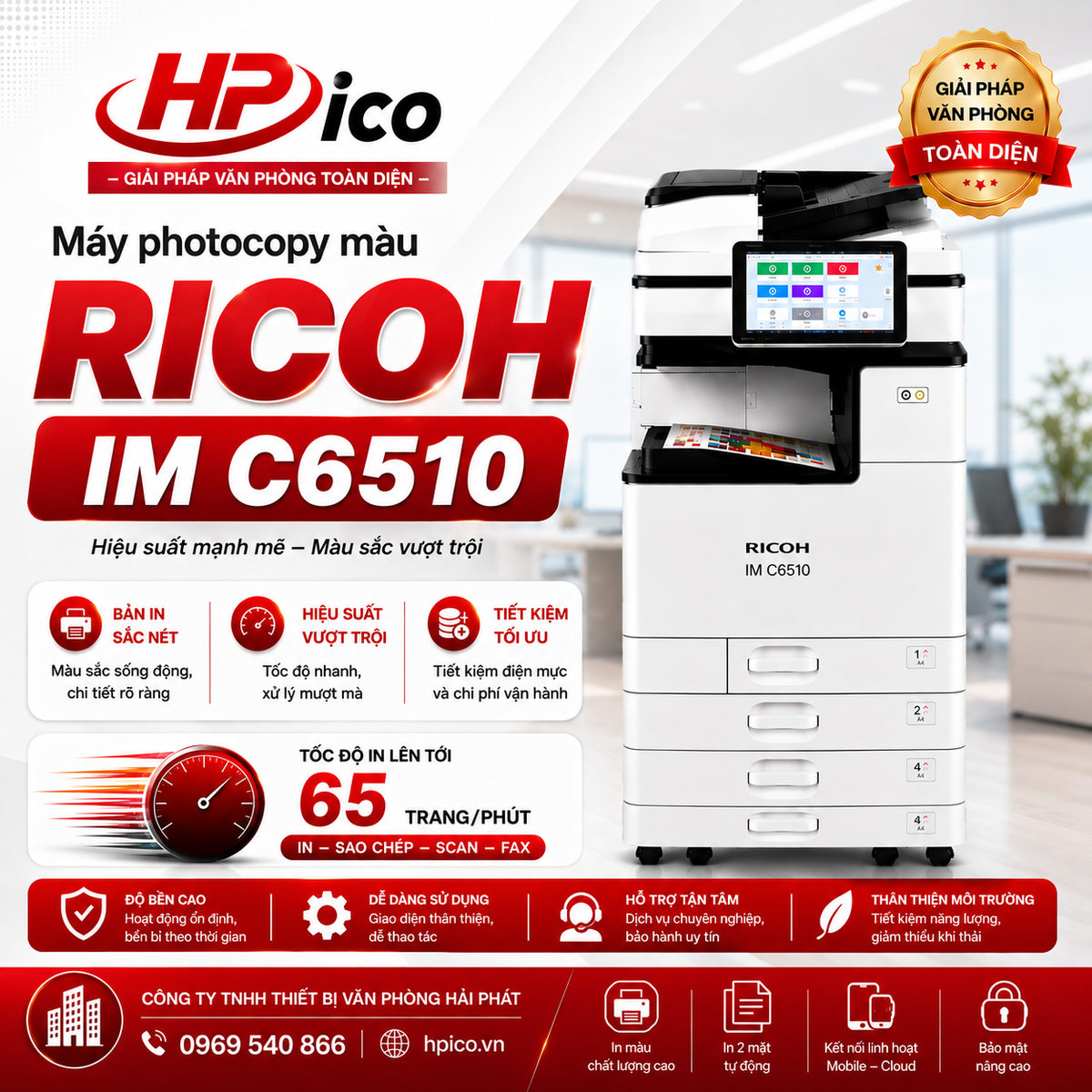 Máy photocopy màu RICOH IM C6510