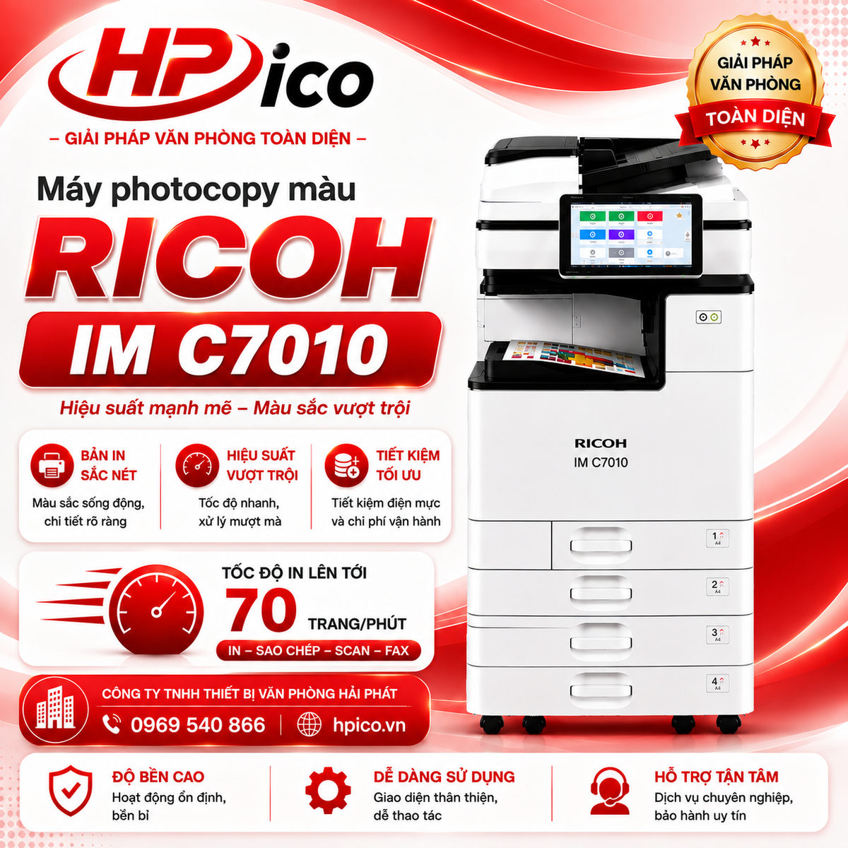 Máy photocopy màu RICOH IM C7010