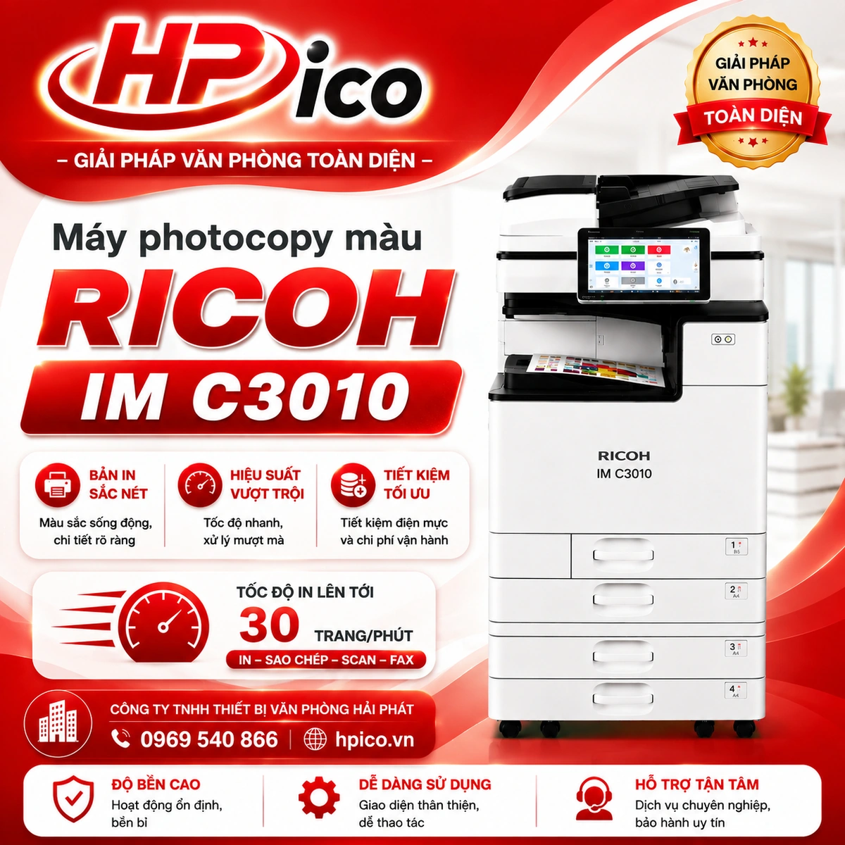 Máy photocopy màu RICOH IM C3010