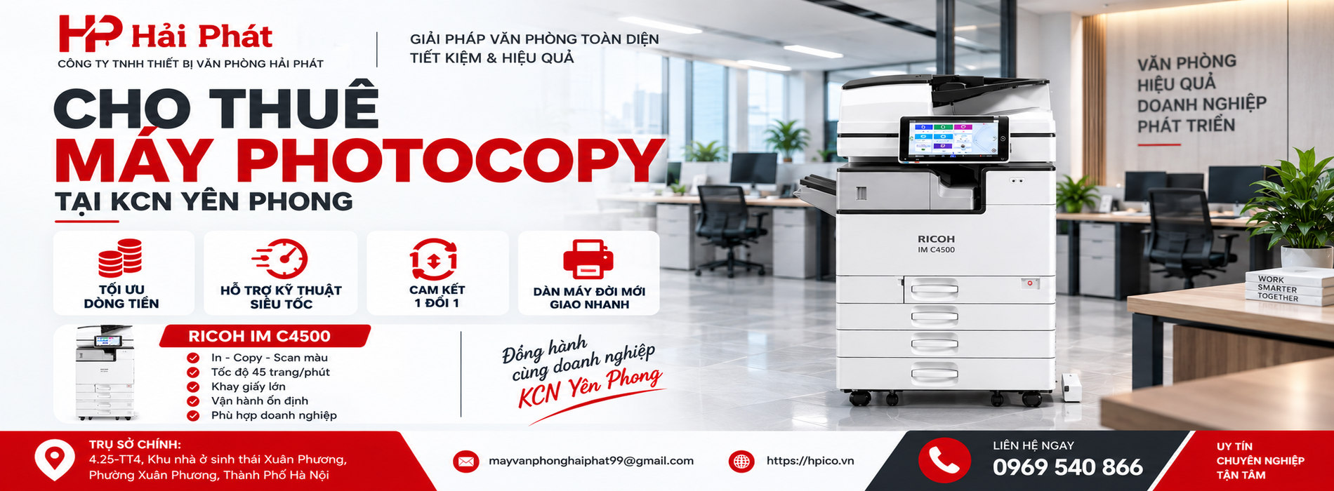 Cho Thuê Máy Photocopy Tại KCN Yên Phong - Bắc Ninh